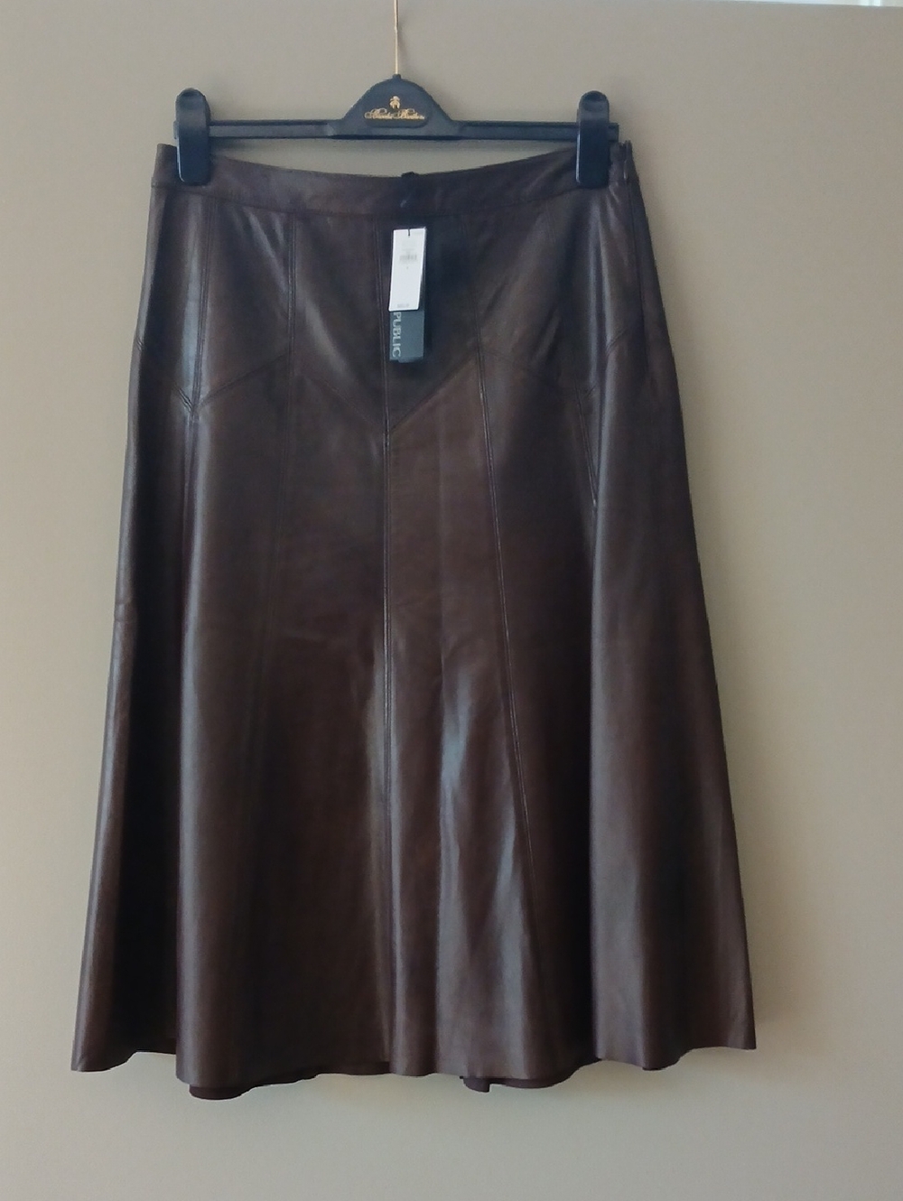 Banana Republic Dark Brown Leather A-Line Skirt